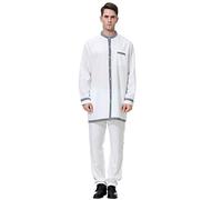 GladThink Men's Muslim Arab Middle East Stand Collar Robe Suit White L