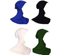 GladThink Womens Muslim Mini Full Cover Hijab Caps Islamic Scarf 4 Pieces Set No.7