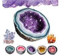 Gladwares Crystal Geode Candle, Crystal Candles Home Desktop Decoration, Gladwares Intention Healing Energy Candle, Creative Candle Bowls, Crystal Aromatherapy Candles (Purple, S)
