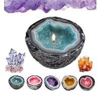 Gladwares Crystal Geode Candles, Intention/Healing Crystal Energy Candle, Crystal Candles Home Desktop Decoration, Healing Candle for Meditation and Positive Energy (Blue, S)