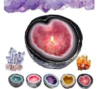 Gladwares Crystal Geode Candles - Intention/Healing Crystal Energy Candle, Home Desktop Decoration - Rose Pink, M