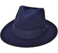 Gladwin Bond Stiff and Snap Brim 100% Wool Felt Fedora Trilby Hat with Wide Band Luxury Wool Hat Looks Amazing and Feels Amazing When Wearing (UK-Unique) (Navy, Meidum 56 cm)