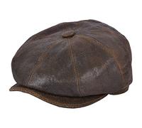 Gladwinbond Sheep Skin Newsboy Leather Cap - Brown 61cm
