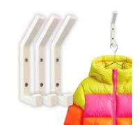 glämfän 3 Long White Essential Coat Hooks - Wall Hooks in Pure Design - White - Decoration and Coat Hooks for Hallway, Bedroom and Dressing or Acoustic Panels - 15 mm Wide