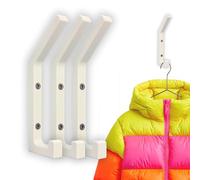 glämfän 3 Long White Essential Coat Hooks - Wall Hooks in Pure Design - White - Decoration and Coat Hooks for Hallway, Bedroom and Dressing or Acoustic Panels - 13 mm Wide