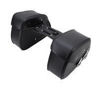 Glaeptio Motorcycle Saddlebags 16L PU Leather Side Storage Bags | Fits most motorcycles with rear swing arms or frames, 16L capacity, 12.8 x 4.5 x 9.5 inch storage space, PU leather shell