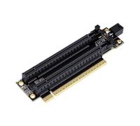 Glaeptio PCIe Riser Card X16 to X8 X8 Dual Slot Gen4 Adapter | Splitter, Immersion Gold Edge Connector, Serial ATA Power, ITX Builds, Dual Slots, Gen4 Motherboard Support