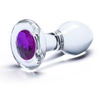 Gläs 3.5 Inch Bling Bling Jewel Handblown Glass Anal Butt Plug Training Ass Sex