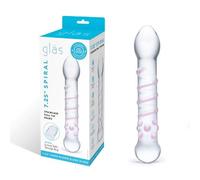 Gläs 7.25 Inch Spiral Staircase Full Tip Handblown Glass Dildo Anal Massager