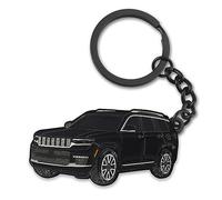 glahorse For Jeep Grand Cherokee Keychain，For Jeep Grand Cherokee Accessories 2011-2022，metal Keychain, Black, 5*3*1