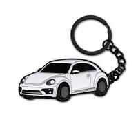 glahorse For Volkswagen New Beetle Keychain，For Volkswagen New Beetle Accessories 2005-2022，Metal Keychain, White, 5*2.5