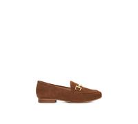 Dune London Ladies GLAIR Leather Snaffle Trim Loafers Size UK 5 Flat Heel Suede Tan