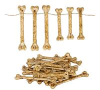 GLAITC 24 Pcs Halloween Skeleton Bones, 10cm/7.5cm Halloween Plastic Bones Jungle Bones Prop Decorations Human Skeleton Costume Bones for Halloween Party