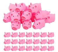 GLAITC 25 Pcs Rubber Pig Bath Toys, Squeaky Pig Mini Pig Toys Bathtub Toys Float Squeak Toys for Baby Shower Beach Pool Swimming Toy Gift for Baby, Girls (4.7 x 3cm)
