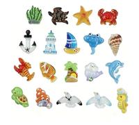 GLAITC 38Pcs Mini Sea Animals Set Resin Marine Figures Mixed Tiny Sea Creatures Figurines Ocean Animal Flatback Charms For Diy Crafts,Potted,Fairy Garden,Dollhouse,Scrapbooking,Aquarium,Home Decor