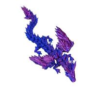 GLAITC 3D Printed Dragon with Wings 25cm 3D Flexible Articulated Flying Dragon Blue Purple Surprise Dragon Fidget Toys for Home Office Desk Decor Collectible Gift Boys Girls Dragon Lovers