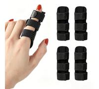 GLAITC Finger Splint 4Pcs Adjustable Trigger Finger Support Protector Breathable Splints Brace For Broken Finger Support Straighten Relieve Arthritis Pain Fit Index Middle Ring Little All Fingers