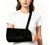 GLAITC Mesh Arm Sling Breathable Arm Support Sling For Injury Adjustable Right Left Shoulder Immobilizer Black Support Brace Strap For Broken Arm,Dislocated Shoulder Wrist Elbow,Sprain Injury Recovery