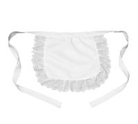 GLAITC White Waist Apron Half Apron Lace Frilly Adjustable Maid Apron Waitress Aprons Cute Decorative Aprondress For Cosplay Kitchen Cooking Baking Cleaning Restaurant Coffee Shop Parties Women Girls