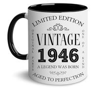 GLAKEUN 80th Birthday Gift For Men, Women - Mens 80th Birthday Gifts - Happy 80 th Birthday Decorations - Vintage 1946 th Mug - Born in 1946 Present Ideas - Turning Eighty Gifts For Grandparents