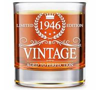 GLAKEUN 80th Birthday Gifts For Men - Fathers Day Gift 80th Birthday Decorations - 1946 Vintage Whiskey Glass - Gifts For 80 Year Old Man - 1946 Bday Gift For Him - 80th Years Old Whiskey Glasses