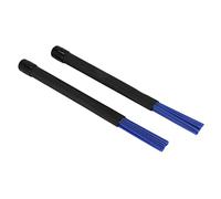 Glakyur 1 Pair Retractable Black Handles Jazz Drum Brushes Sticks Blue Nylon 32cm