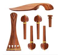 Glakyur 4/4 Violin Kit Full Size Violin Accessories Rosewood Violin Tailpiece Chin Rest End Pin (4/4)