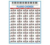 Glakyur Piano Chords Chart Key Music Graphic Exercise Stave Piano Chord Practice Chart 88-Key Beginner Piano Fingering Chart Big Size