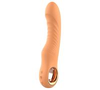 Glam - flexible ribbed vibrator (peach-coloured)