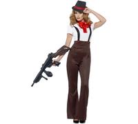 Smiffys Glam Gangster Costume, Black & Red (Size S)