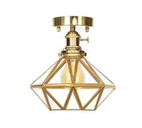 Glam Glass Ceiling Lights with, Mid-Century Brass Ceiling Lighting Fixture Fitting, Semi-Flush Mount Seeded Glass Pendant Light for Kitchen Island/Sink Porch Stairway Closet