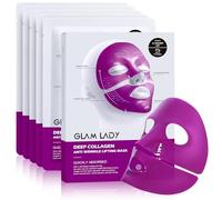 Glam Lady Organic Collagen Face Mask, Korean Skin Care, Moisturizing, Anti-Wrinkles, Lifting Effect, Deep Night Mask with Niacinamide and Hyaluronic Acid
