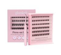 Glam Lash Self Adhesive False Eyelashes, Double Strips, Pre-Glued, 24 Hours, No Glue, No Remover, Reusable and Waterproof, 60 Groups of Natural Eyelashes