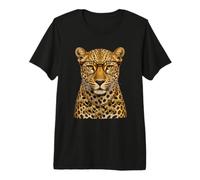 Glam Leopard with Glasses Glamorous Feline Animal Boujee Premium T-Shirt