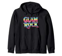 Glam Rock Hair Band 80s Zip Hoodie