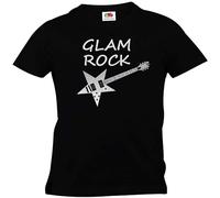 Glam Rock T-Shirt Graphic Tee Printed Top for Mens M Black