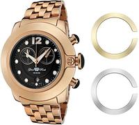Glam Rock Women's GR32156 SoBe Chronograph Black Dial Rose Gold Ion-Plated Stainless Steel Watch, Black, Chronograph,Quartz Movement