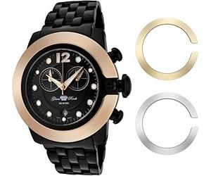 Glam Rock Women's GR32183 SoBe Chronograph Black Dial Black Ion-Plated Stainless Steel Watch