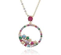 Glam Rox Gold Plated Circle of Colour Necklace