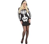 Ladies Glam Skeleton Girl Costume Medium UK 10-12 for Halloween Fancy Dress