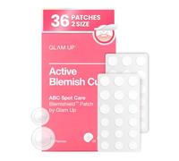 GLAM UP Hydrocolloid Blemish Pimple Zit Patches - Invisible Ultra Thin Spot Cover Stickers for Face and Skin, Strong Water-proof and Adhesive Overnight, Vegan-friendly (36 Count / 2 Sizes)