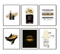 Glam Wall Art Prints - Black Gold 11"x14"