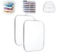 Glamanizer Zippered Transparent Cases for Snacks,Glamanizer Clear Organizer Bags,Glamanizer- A Glam Way to Organize,Double Zippered Hard Pouch Clear Zipper Case,Glamanizer Organizer Clear (M, 2PC)