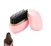 Glambrush Mini Hair Straightener,3-Speed Temperature Control,30s Fast Heating Hot Comb,Anti-Scald Shell, USB Rechargeable Heated Styling BrushTravel Size for Women (Black) (Pink)