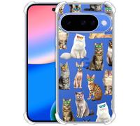 GlamCase Clear Case for Google Pixel 10, Pixel 10 Case - Cat Pattern with Sunglasses design printed ShockProof Protective Clear TPU Designer Back Case/Cover for Pixel 10