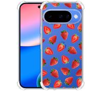 GlamCase Clear Case for Google Pixel 10, Pixel 10 Case - Strawberry Pattern design printed ShockProof Protective Clear TPU Designer Back Case/Cover for Pixel 10