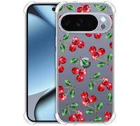 GlamCase Clear Case for Google Pixel 10 Pro XL Case - Cherry Watercolor Pattern design printed ShockProof Protective Clear TPU Designer Back Case/Cover for Pixel 10 Pro XL
