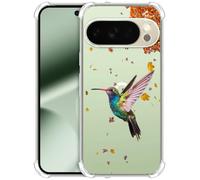 GlamCase Clear Case for Google Pixel 10 Pro XL Case - Humming Bird Teal design printed ShockProof Protective Clear TPU Designer Back Case/Cover for Pixel 10 Pro XL