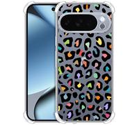 GlamCase Clear Case for Google Pixel 10 Pro XL Case - Leopard Skin Multicolor Pattern printed ShockProof Protective Clear TPU Designer Back Case/Cover for Pixel 10 Pro XL