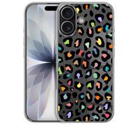 GlamCase Clear Case for iPhone 17, iPhone 17 Case - Leopard Skin Multicolor Pattern design printed Cute Crystal Clear Acrylic Protective Designer Clear Back Case/Cover for iPhone 17